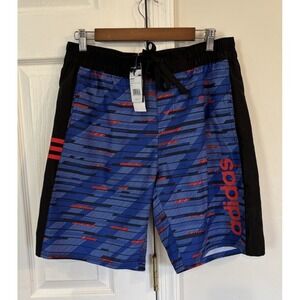 NWT $58 ADIDAS Mens‎ Haze 20" Print Volley Swim Trunks Board Shorts Blue Size M